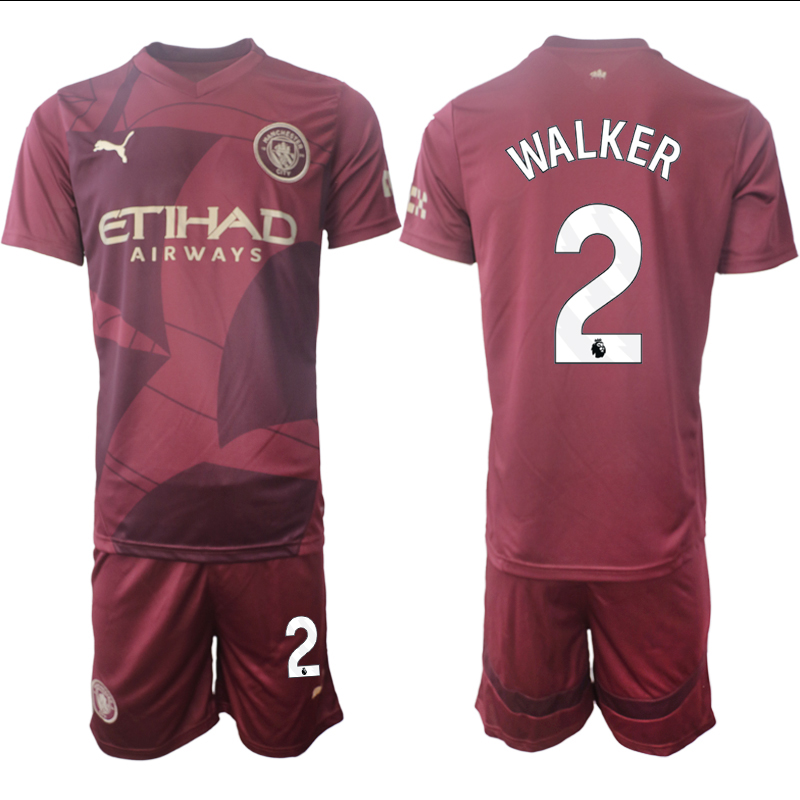 Men 2024-2025 Club Manchester City away red #2 Soccer Jersey->manchester city jersey->Soccer Club Jersey